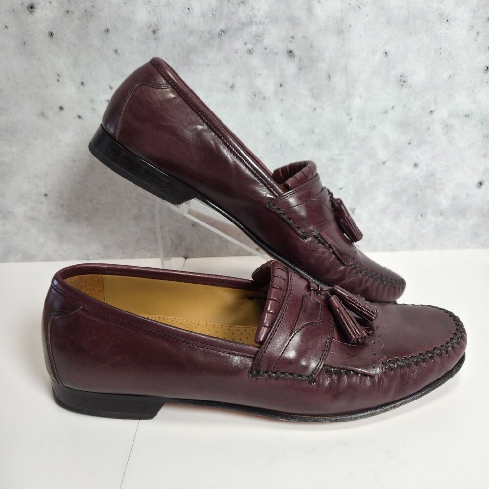 Johnston & Murphy Breland Burgundy Leather Tassel Loafers Mens 9M